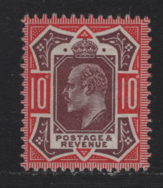 Lot 141 Great Britain SG#311 10d Dull Reddish Purple & Carmine, 1911-1913 King Edward VII Issue, A VFOG Single, Somerset House Printing