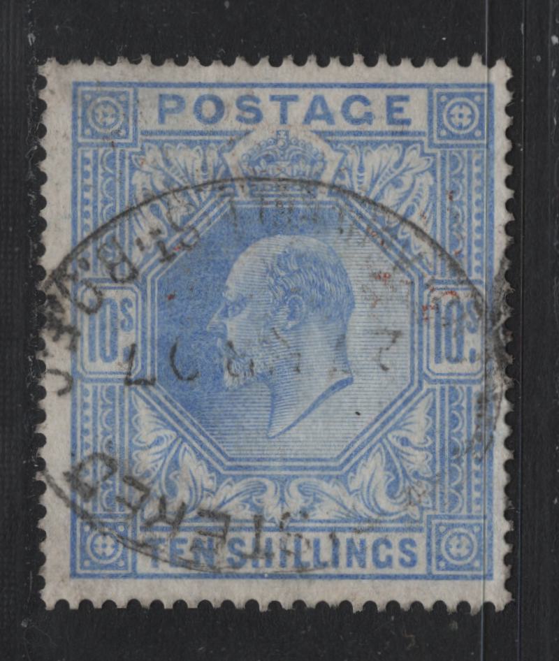 Lot 150B Great Britain SG#265 10/- Ultramarine, 1902-1910 King Edward VII Issue, A Fine Used Single, De La Rue Printing