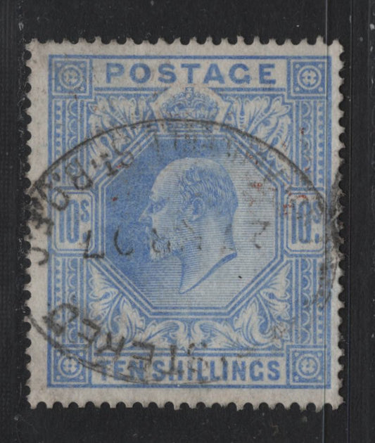Lot 150B Great Britain SG#265 10/- Ultramarine, 1902-1910 King Edward VII Issue, A Fine Used Single, De La Rue Printing