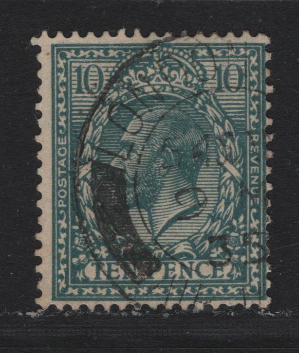 Lot 165 Great Britain SG#428 10d Turquoise Blue, 1924-1926 KGV Profile Heads Issue, A Fine Used Single, Block Cypher Wmk