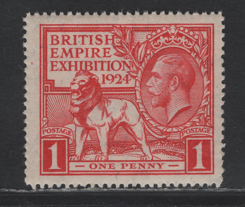 Lot 166 Great Britain SG#430 1d Scarlet, 1924-1925 Wembly Exhibition Issue, A VFNH Single, Line Perf 14