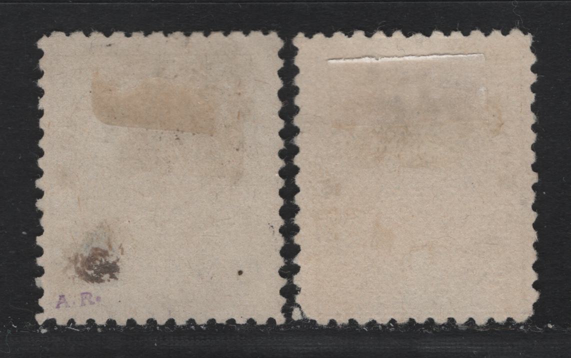 Lot 18 Canada #111, 120ii 5c - 20c Dark Blue - Brown Black , 1911-1925 KGV Admiral Issue, 2 Very Good/Fine Unused Singles, Wet Printings, Without Gum, ABN-E Paper, Perfs 11.8 & 11.9x12.