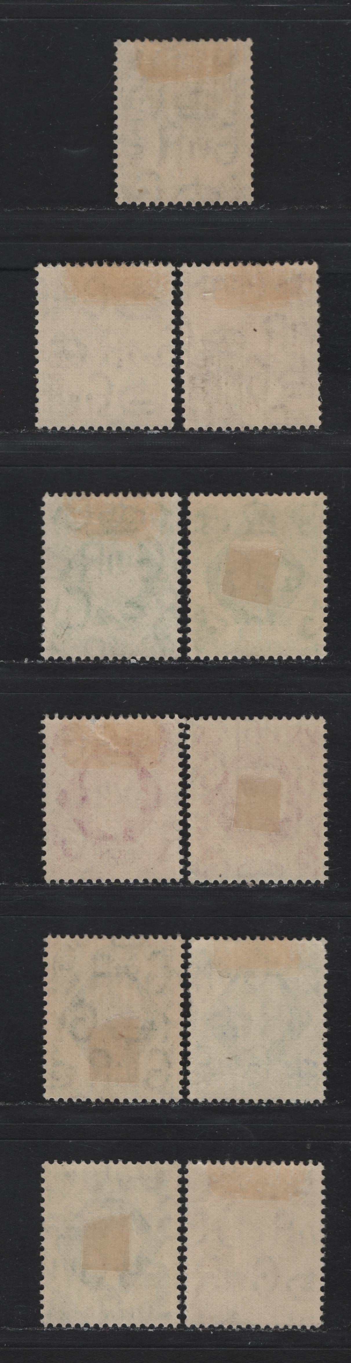 Lot 186 Great Britain SG#468-475 4d - 1/- Gray Green - Bistre Brown , 1937-1942 KGVI Dulac Design Issue, 11 F/VFOG Singles, Subtle Shade Variations of the 7d, 8d & 10d Which Denote Separate Printings, 4d & 5d Slightly Different Shades From Other Lots
