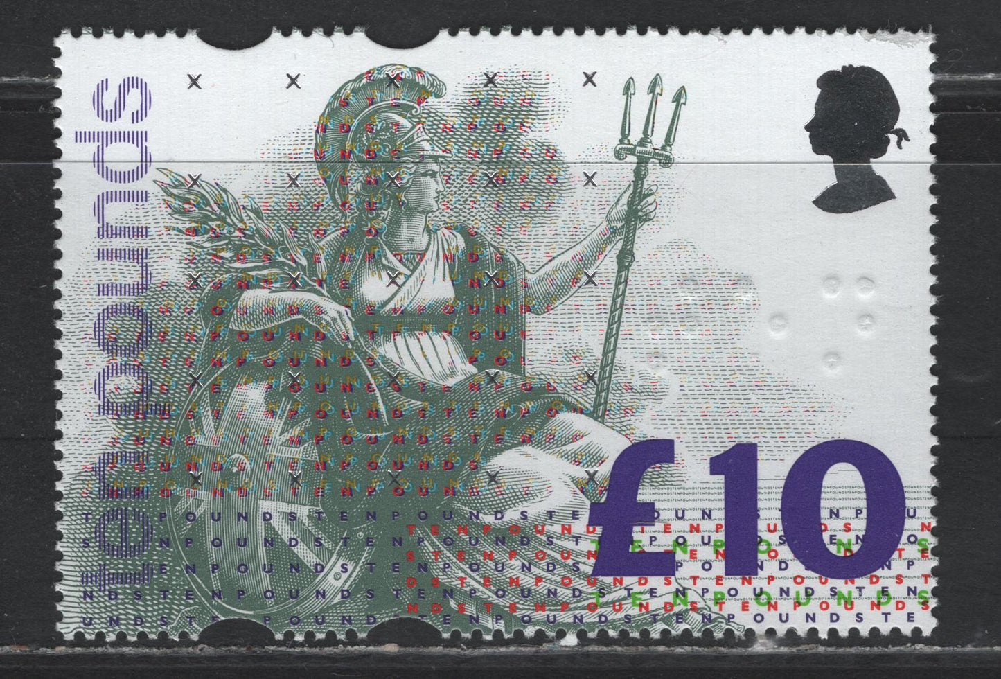 Lot 213 Great Britain SG#1478 £10 Multicolored , 1993 Britannia High Value Definitive, A VFNH Single