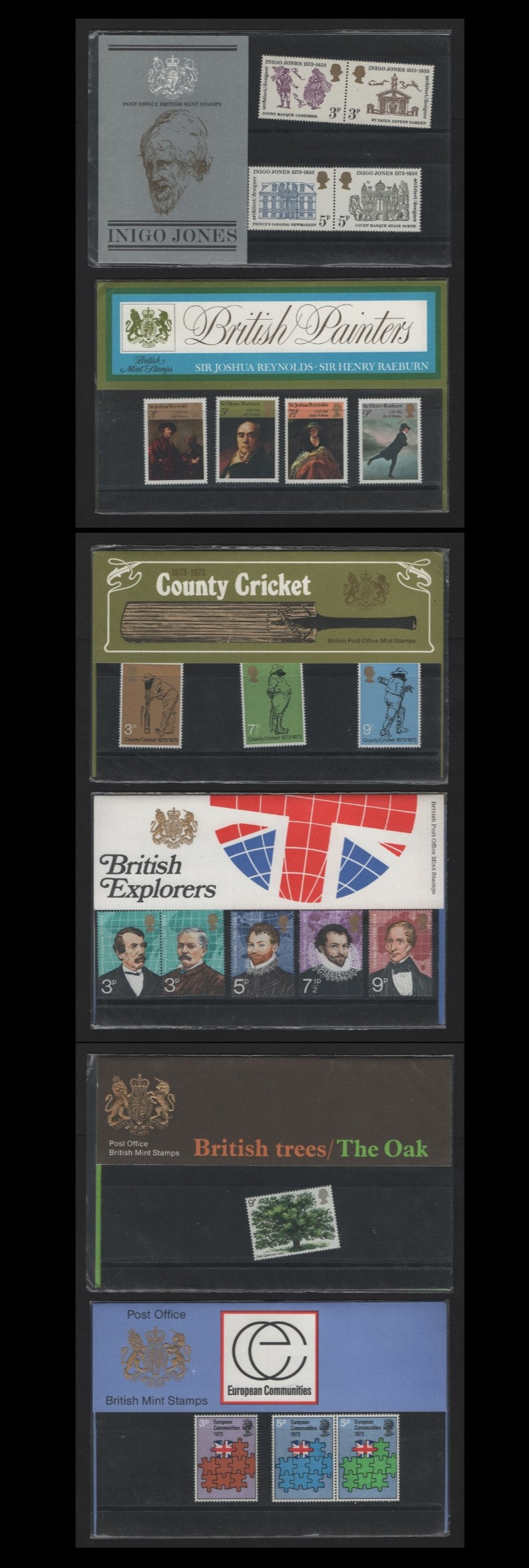 Lot 226 Great Britain (C) SG#48-53, 1973 Presentation Packs, A VFNH Collection, Entry To European Union - Inigo Jones Issues