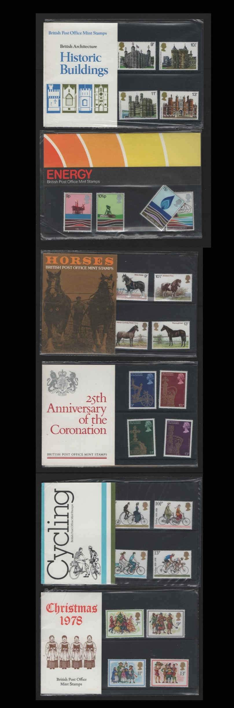Lot 232 Great Britain (C) SG#99-104, 1978 Presentation Packs, A VFNH Collection, All Issues