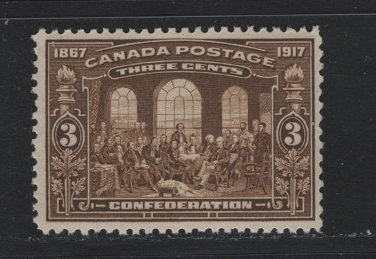 Lot 61 Canada #135 3c Brown, 1917 Confederation Issue, A VFNH Single