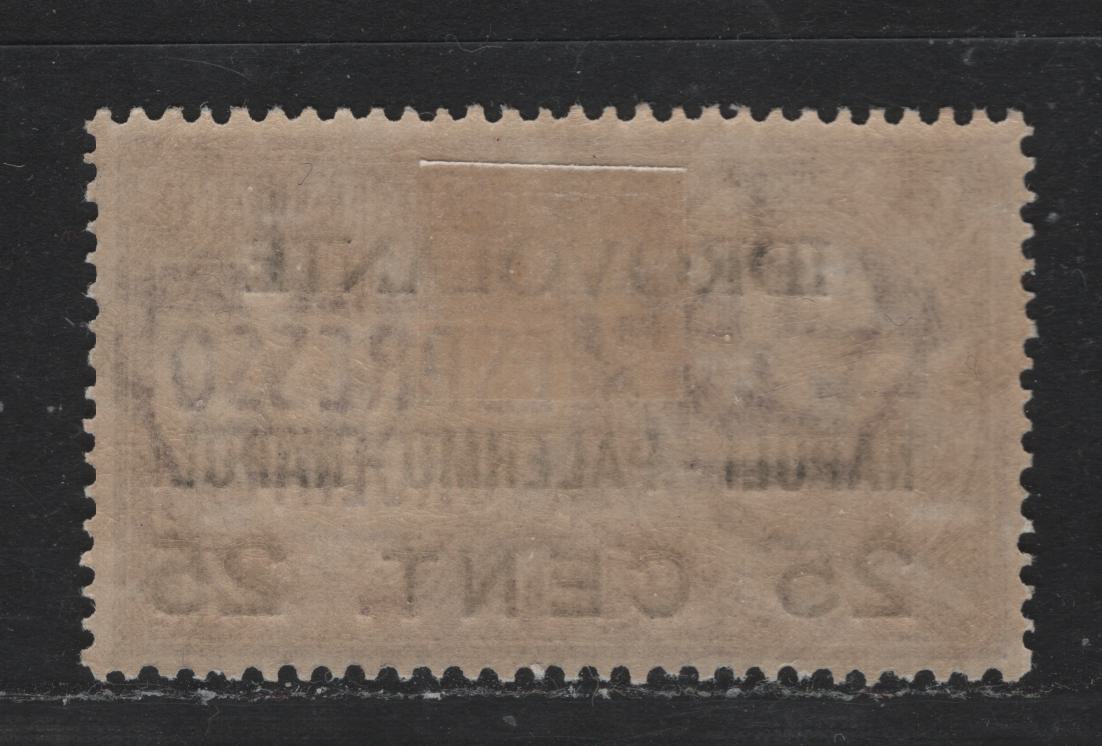 Lot 1 Italy Scott#C2 25c on 40c Violet , 1917 Airmail Surcharge Issue, A VFOG Single