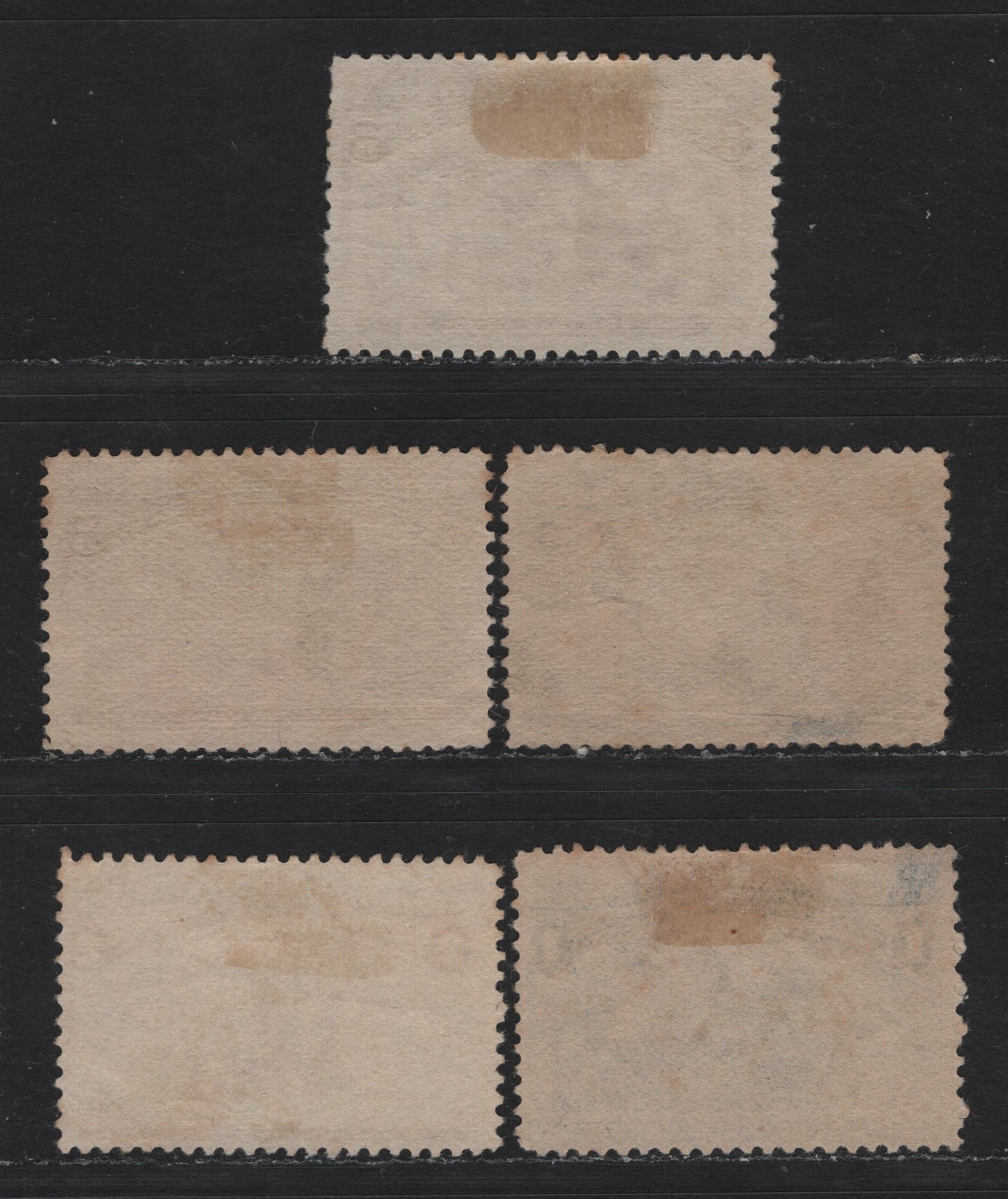 Lot 101 United States SC#230-231, 233-234 1c - 5c Blue - Chocolate , 1893 Columbian Exposition Issue, 5 Very Good/Fine Unused Singles, Two Shades Of 5c Chocolate, Shallow Thin On 4c