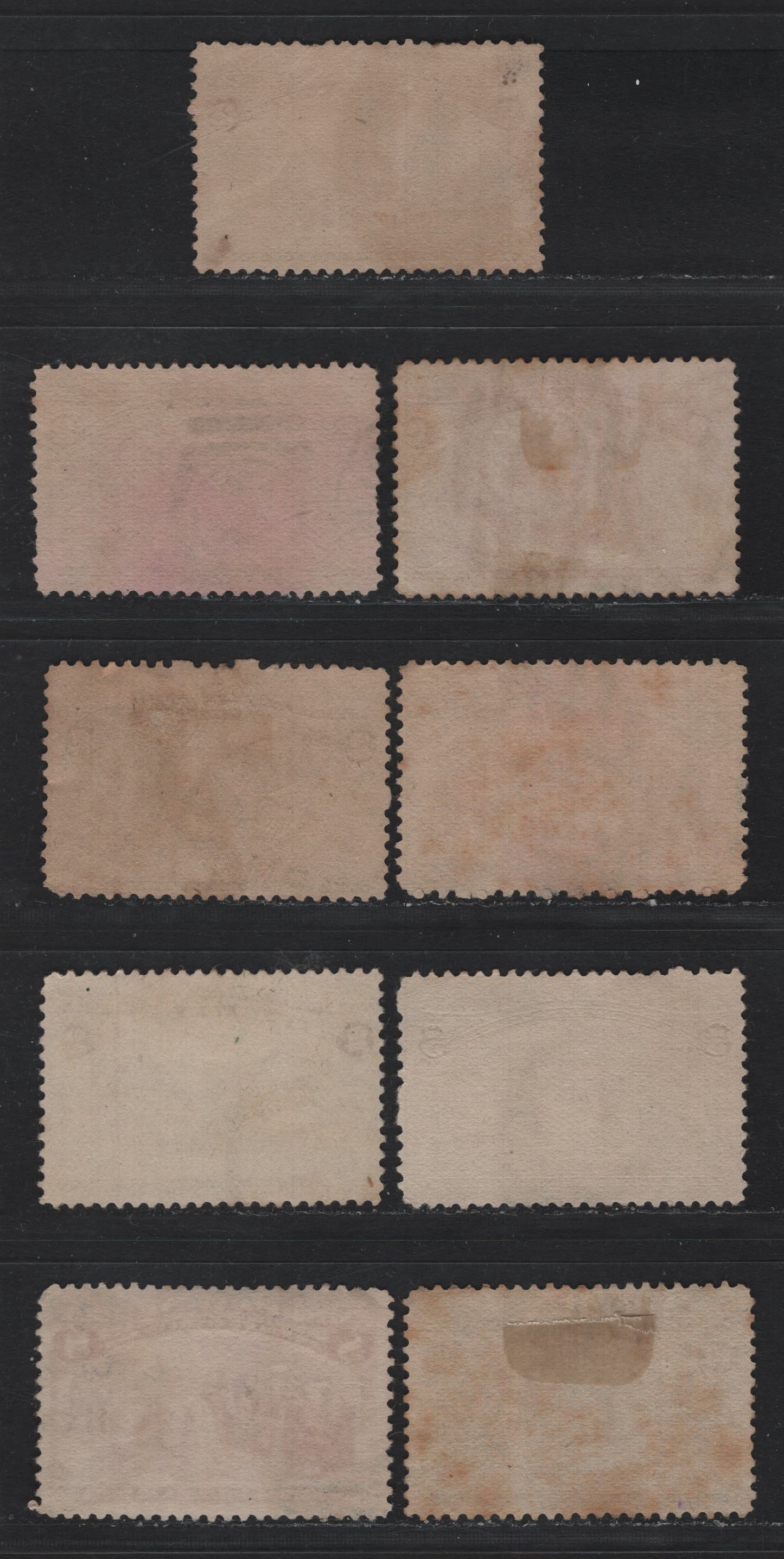 Lot 106 United States SC#231, 234, 236-237 2c -10c Brown Violet - Black Brown , 1893 Columbian Exposition Issue, 9 Fine Used Singles, Numeral & Letter Duplex Cancels, Includes #1, #2, #8 & A