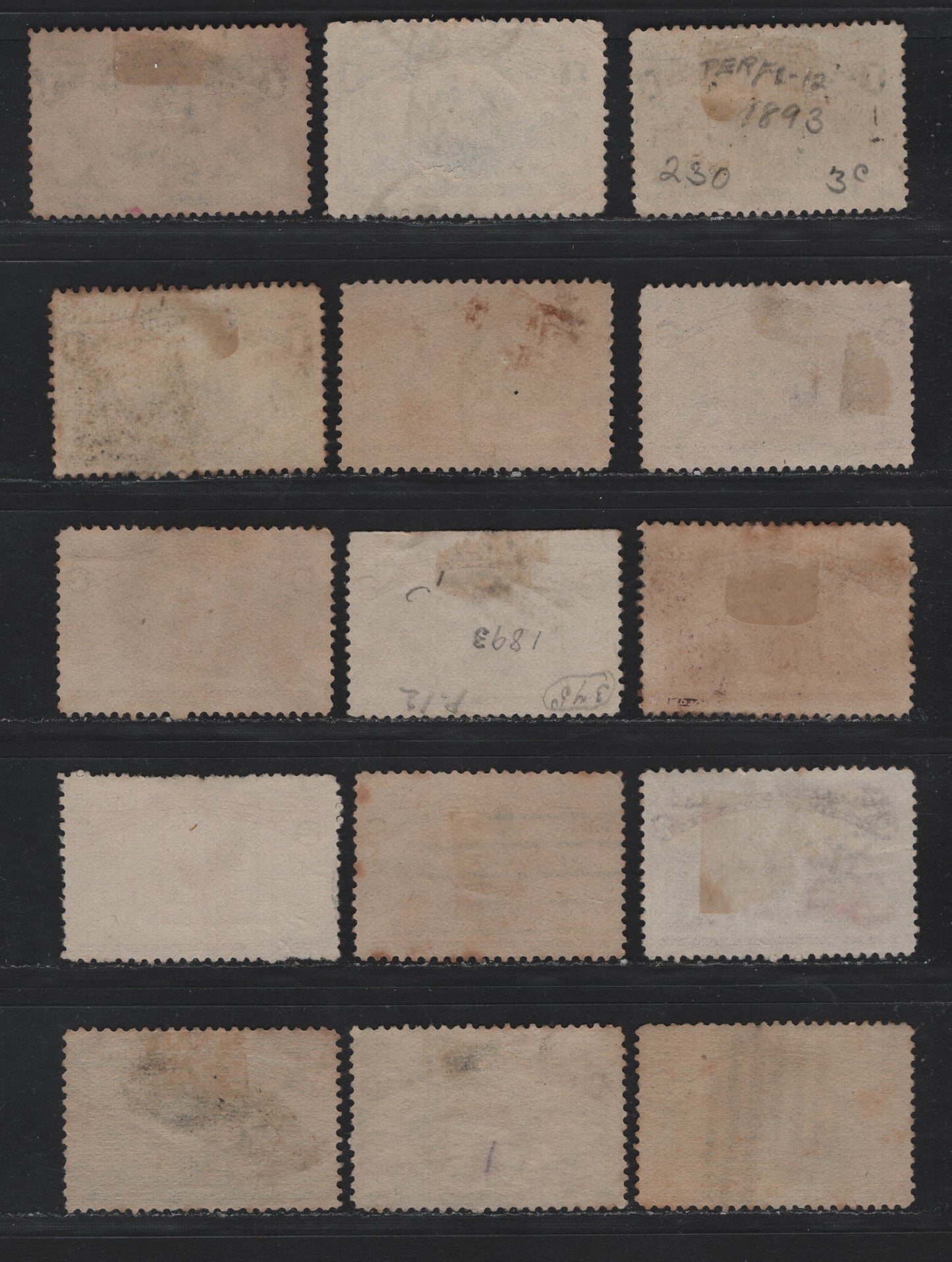Lot 109 United States SC#230-234 1c - 5c Blue - Chocolate , 1893 Columbian Exposition Issue, 15 Fine Used Singles
