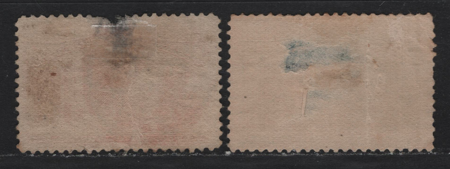 Lot 135 United States SC#238-239 15c - 30c Deep Blue Green - Orange Brown , 1893 Columbian Exposition Issue, 2 Ungraded Used Singles, Faulty, But Presentable Examples With Sever Thins