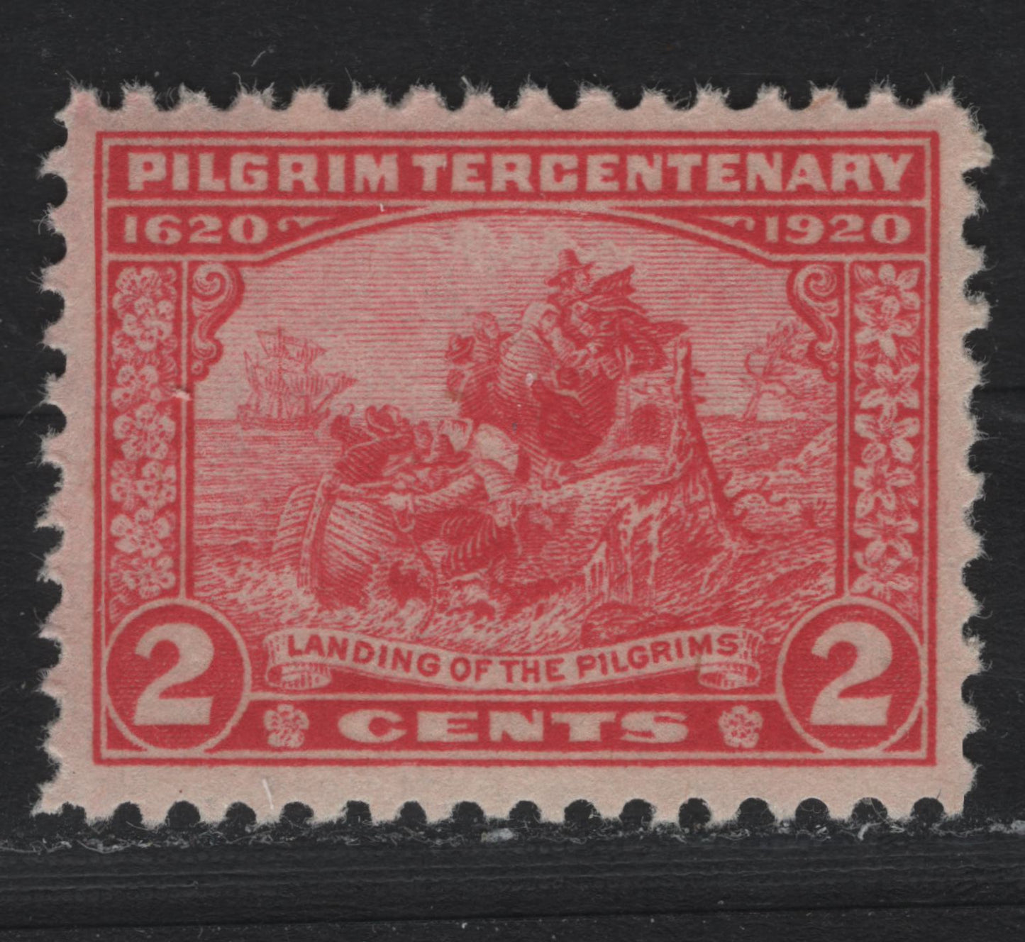 Lot 149 United States SC#549 2c Carmien Rose , 1920 Pilgrim Tercentenary Issue, A VFNH Single