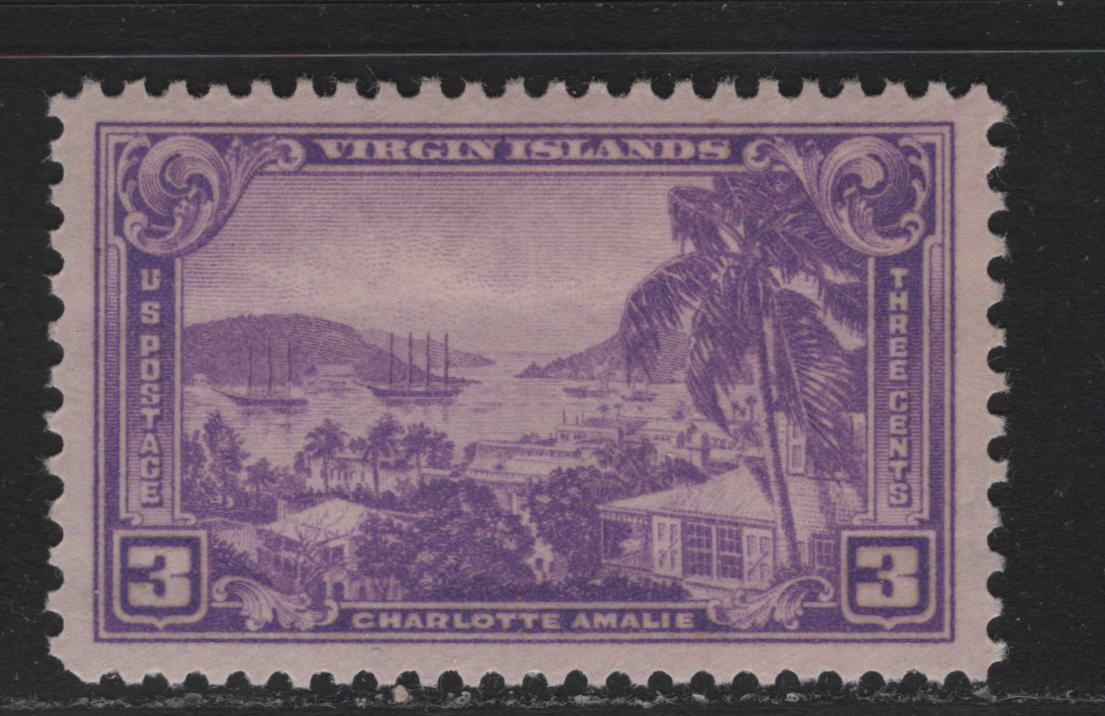 Lot 191 United States SC#802 3c Rose Violet, 1937 Hawaii Territorial Issue, A XFOG Single, Jumbo Margined, Near Perfectly Centered Hinged Example, Top & Bottom Margins Equal,Left & Right Margins Almost Equal.