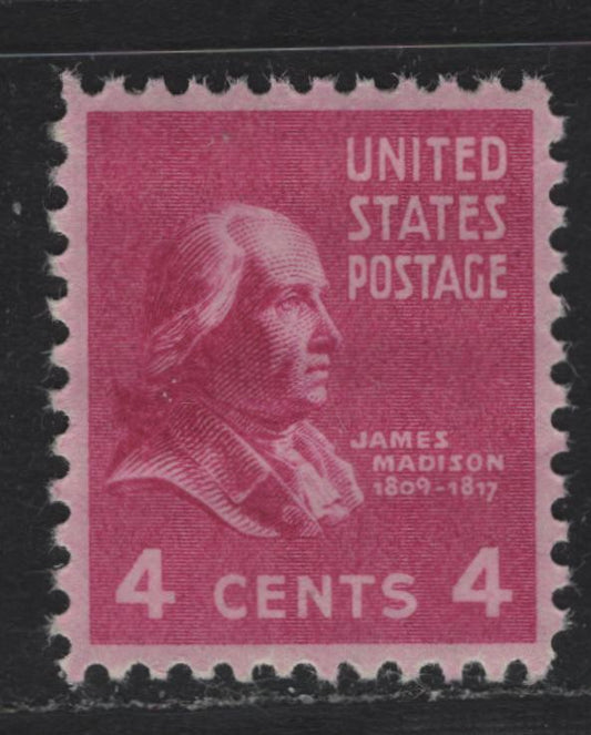 Lot 194 United States SC#808 4c Bright Rose Purple, 1938-1954 Presidental Issue, A XFNH Single, Nearly Perfect Centering, Just Slightly Off Right-Left