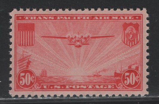 Lot 215 United States SC#C22 50c Carmine, 1937 Transpacific Issue, A VFNH Single, Some Tiny Gum Skip Spots
