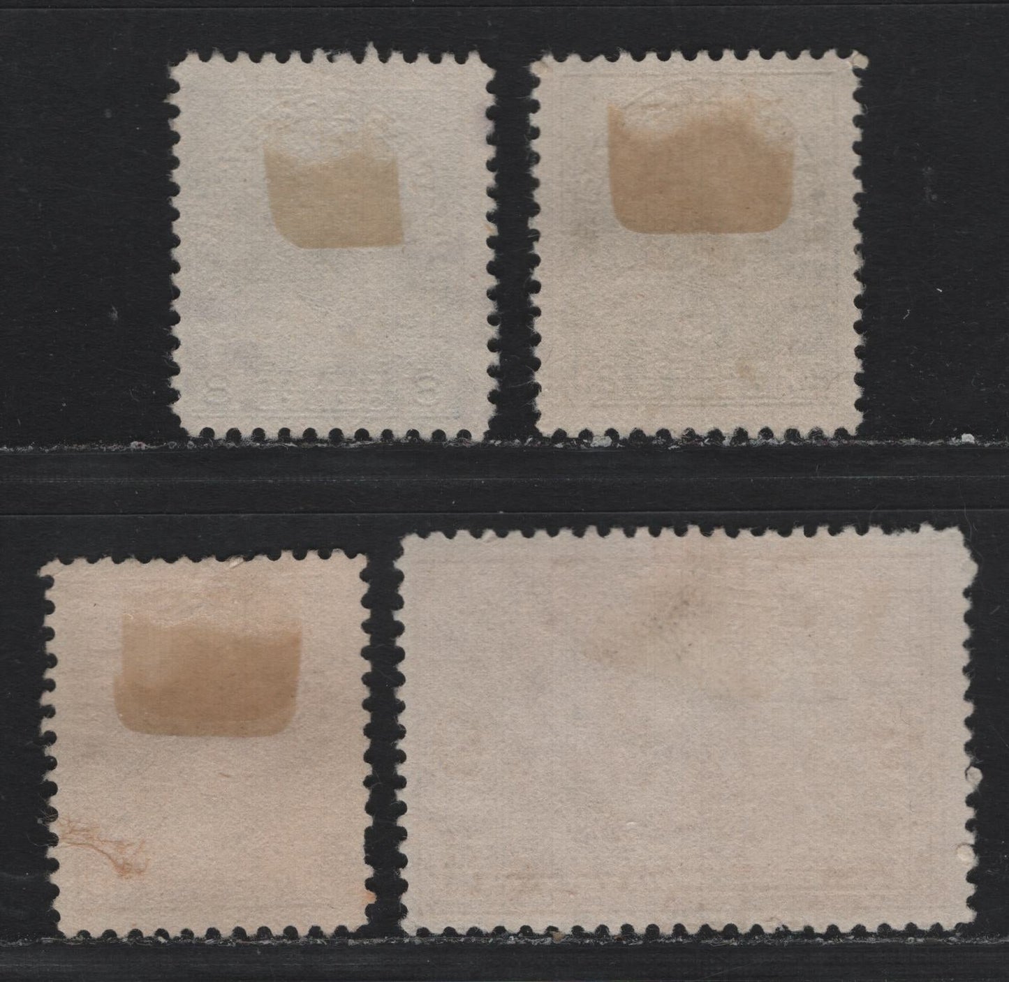 Lot 224 Canada #115-116, 119, 135 8c - 3c Blue - Brown, 1911-1925 KGV Admiral - 50th Anniv of Confederation Issues, 4 Fine/Very Fine Used Singles, Dry Printing, Unchecked With Regard To Specific Paper Types
