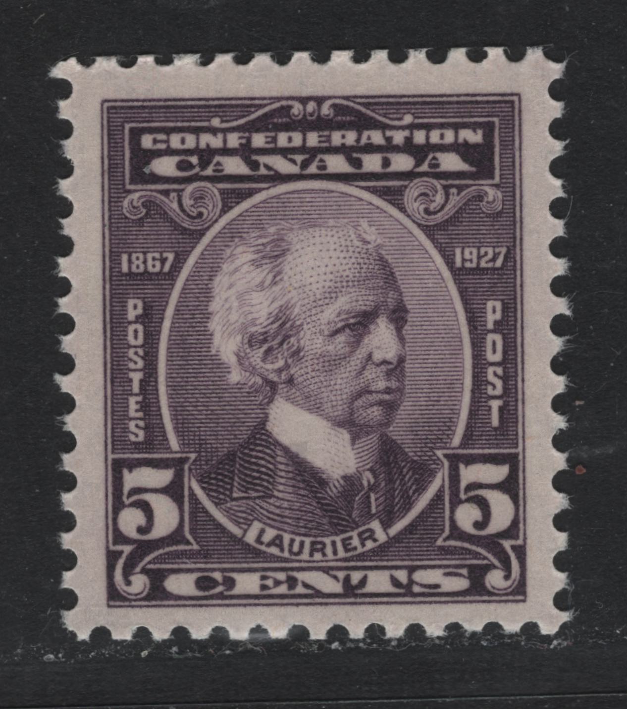 Lot 234 Canada (C) #144 5c Milky Violet , 1927 60th Anniv of Confederation Issue, A VFNH Single, ABN-XXX Paper
