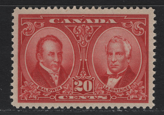 Lot 244 Canada #148 20c Bright Carmine Red , 1927 Historical Issue, A VFNH Single, ABN-GGGGG Paper, Natural Hairline Gum Skip, Not A Disturbance.