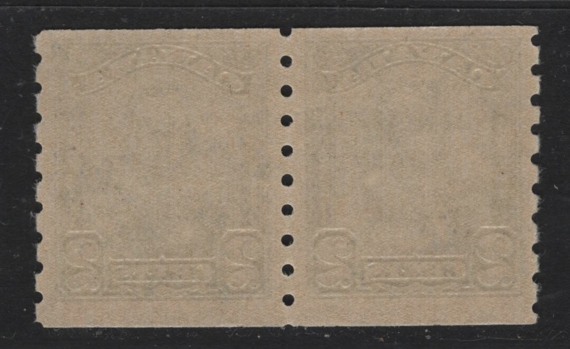 Lot 262 Canada #161 2c Green , 1929 KGV Scroll Coil Issue, A VFNH Coil Pair, ABN-OOOO Paper