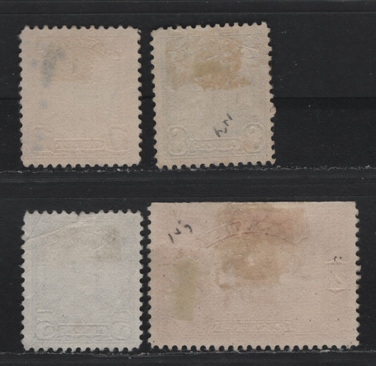 Lot 268 Canada #149-151, 154-155, 161 1c - 10c Orange - Green , 1928-1929 KGV Scroll & Coil Issues, 7 Fine Used Singles, Unchecked As To Specific Paper Types