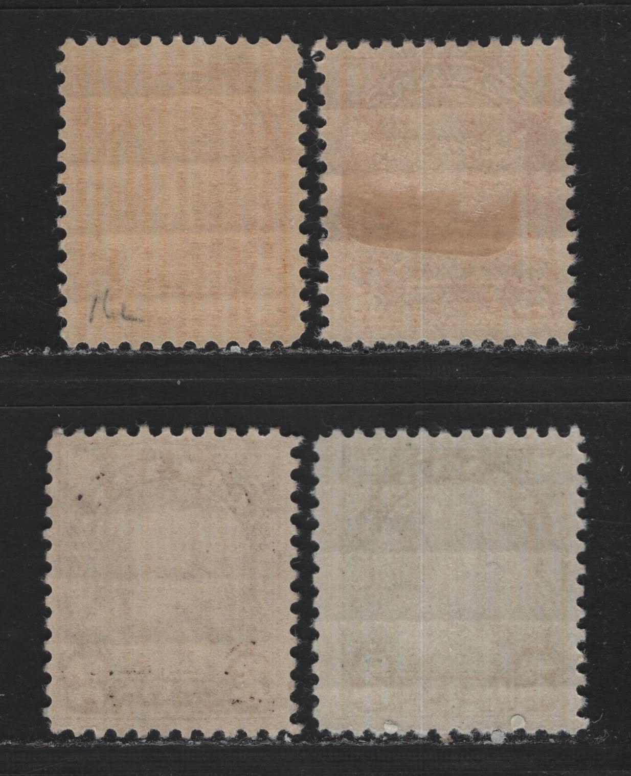 Lot 275 Canada #162, 164-165, 166b 1c - 2c Orange - Dark Brown , 1930-1931 KGV Arch/Leaf Issue, 4 VFOG/NH Singles, Unchecked As To Specific Paper Type Or Perf, Shade Of 2c Scarlet & Green Are Slightly Different From Lot 274, 2c Green Is NH.