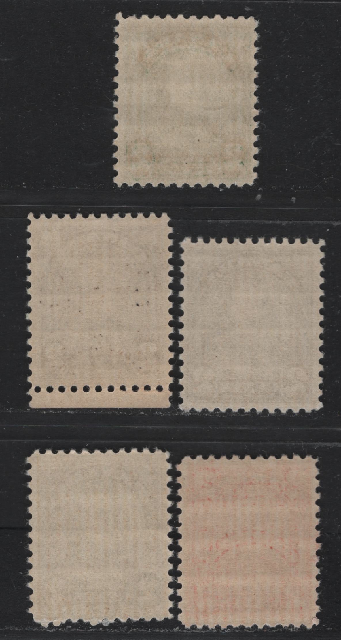 Lot 282 Canada (C) #164, 165a, 166,b 2c Green - Dark Brown , 1930-1931 KGV Arch/Leaf Issue, 5 VFNH Singles, 2c Scarlet Die 2, 2c Brown Die 1 & 2, Two Very Slightly Different Shades Of The 2c Dark Brown Die 1, Perf 11.1x10.9.