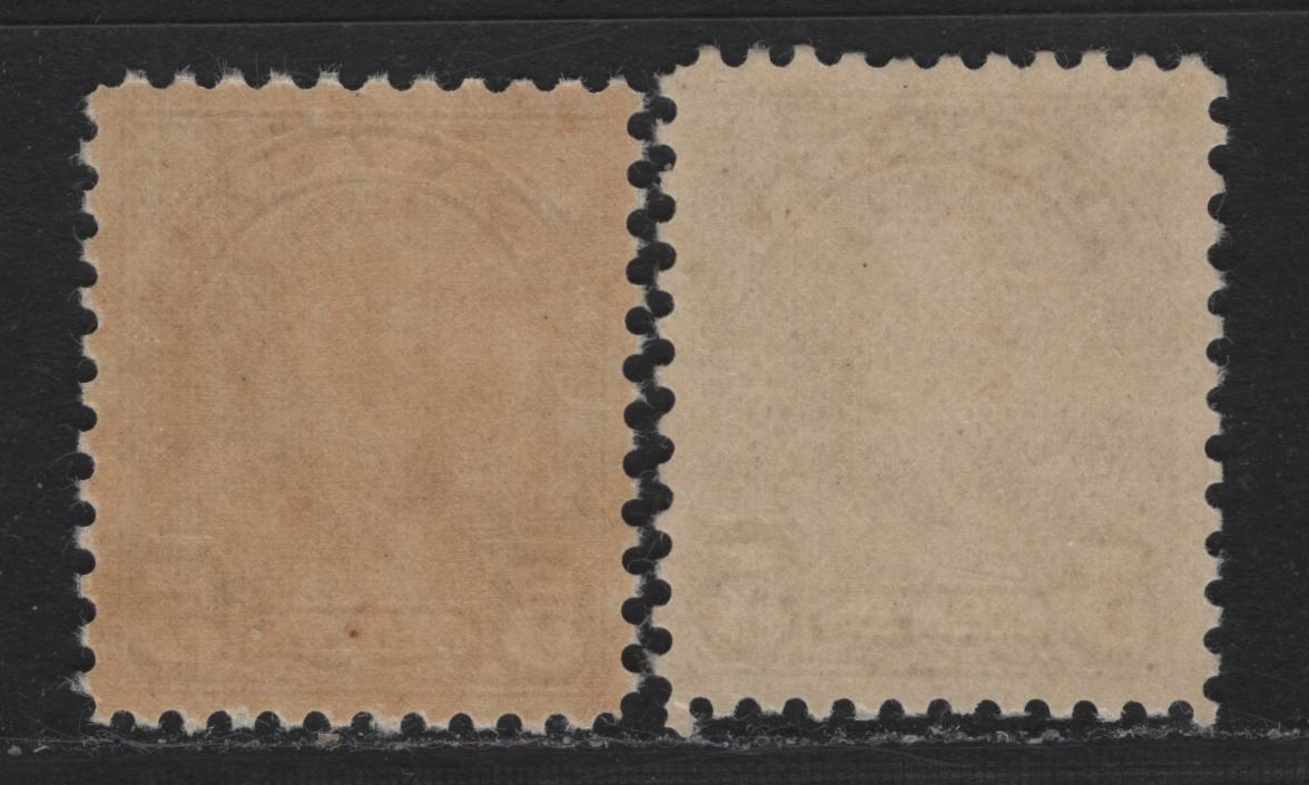 Lot 300 Canada #169a 5c Violet - Dull Violet , 1930-1931 KGV Arch/Leaf Issue, 2 VFNH Singles, BABN-J & BABN-D Papers, Perfs 10.8x10.9 & 10.8