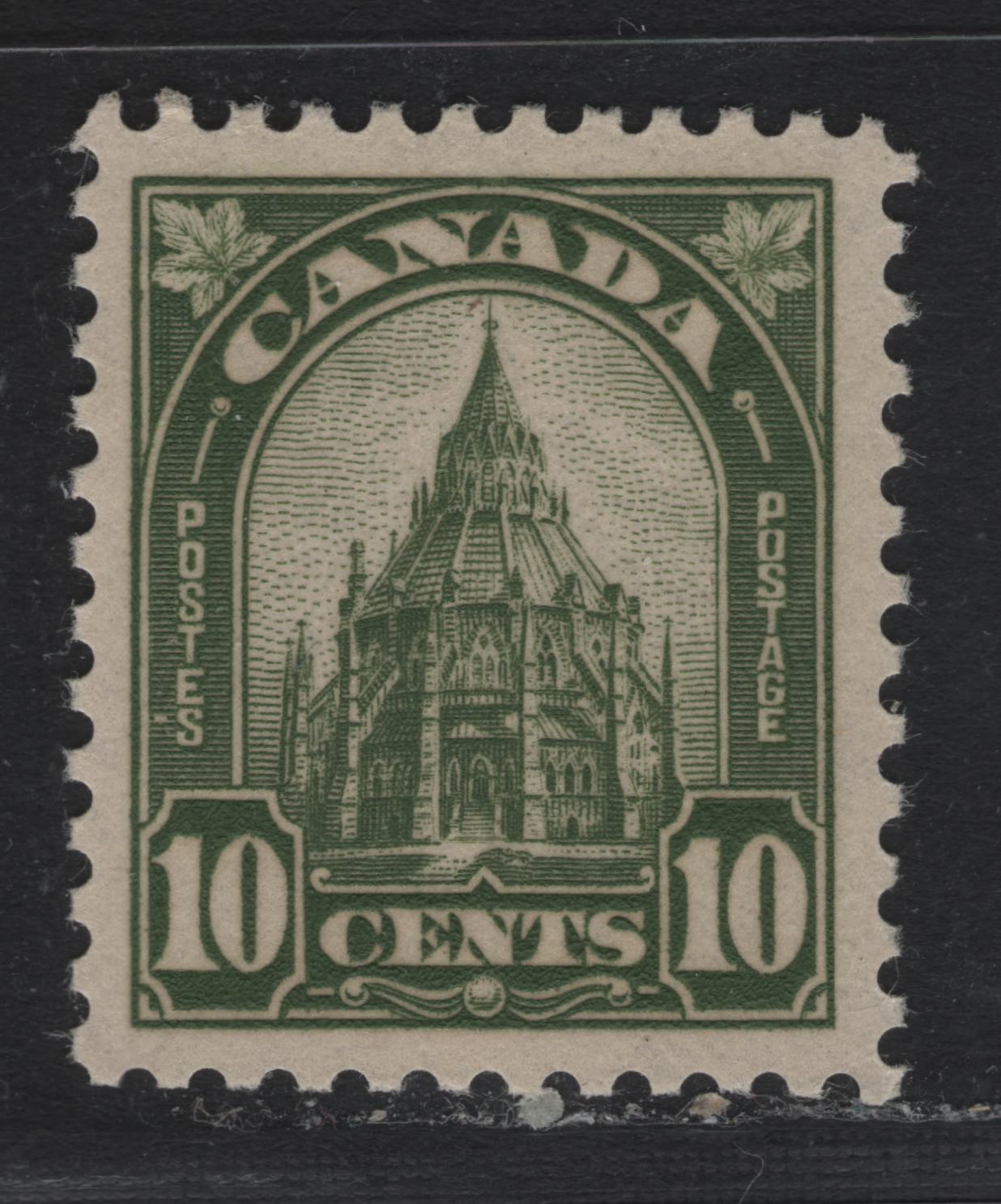 Lot 310 Canada #173 10c Olive Green , 1930-1931 KGV Arch/Leaf Issue, A VFOG Singles, BABN-FFF Paper, Perf 10.8x10.9, Jumbo Margined.
