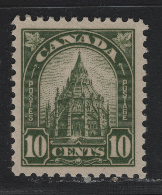 Lot 310 Canada #173 10c Olive Green , 1930-1931 KGV Arch/Leaf Issue, A VFOG Singles, BABN-FFF Paper, Perf 10.8x10.9, Jumbo Margined.