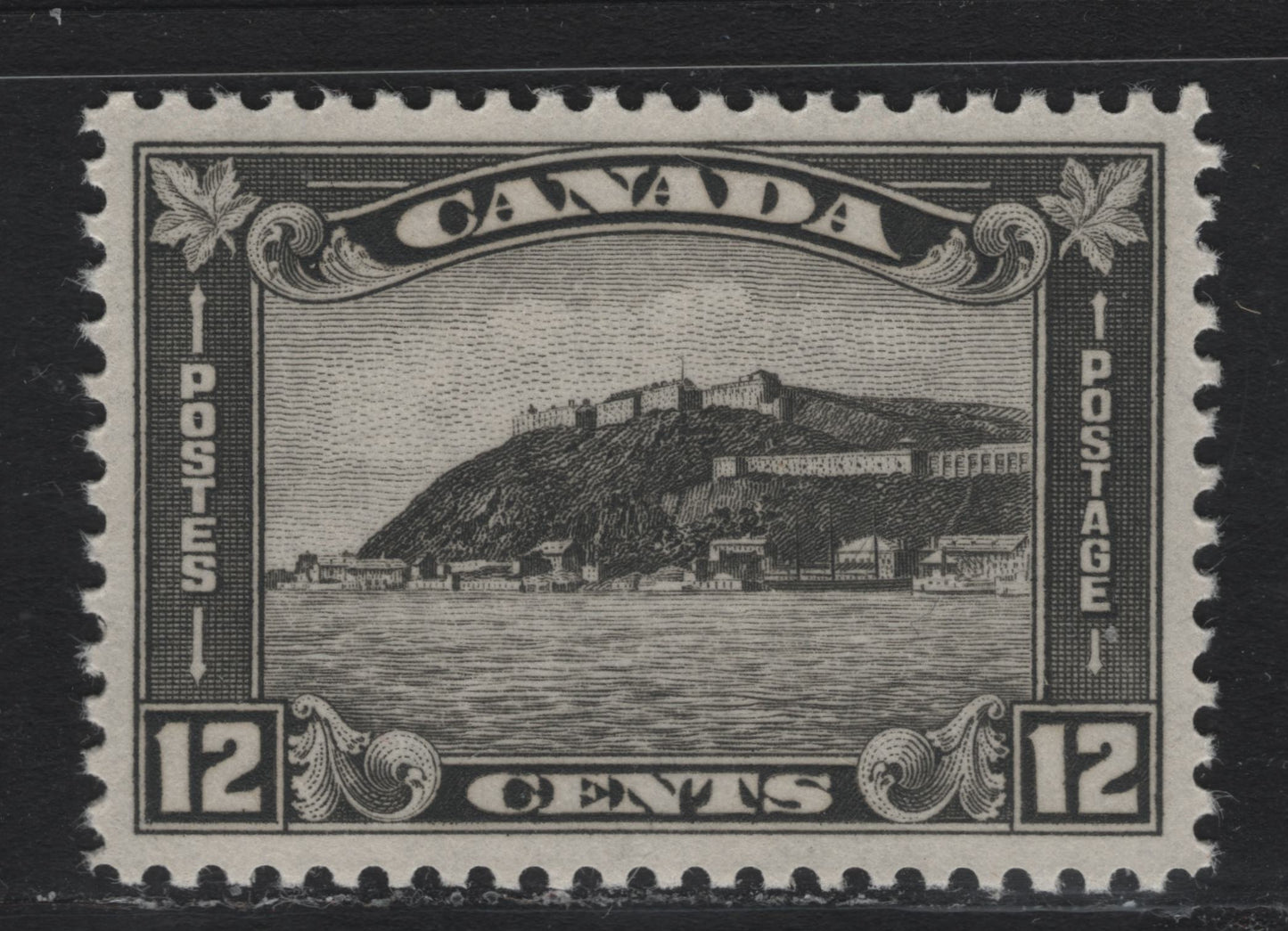 Lot 314 Canada #174 12c Deep Gray , 1930-1931 KGV Arch/Leaf Issue, A VFNH Single, BABN-JJJJ Paper, Perf 10.75x10.8