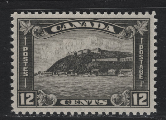 Lot 314 Canada #174 12c Deep Gray , 1930-1931 KGV Arch/Leaf Issue, A VFNH Single, BABN-JJJJ Paper, Perf 10.75x10.8