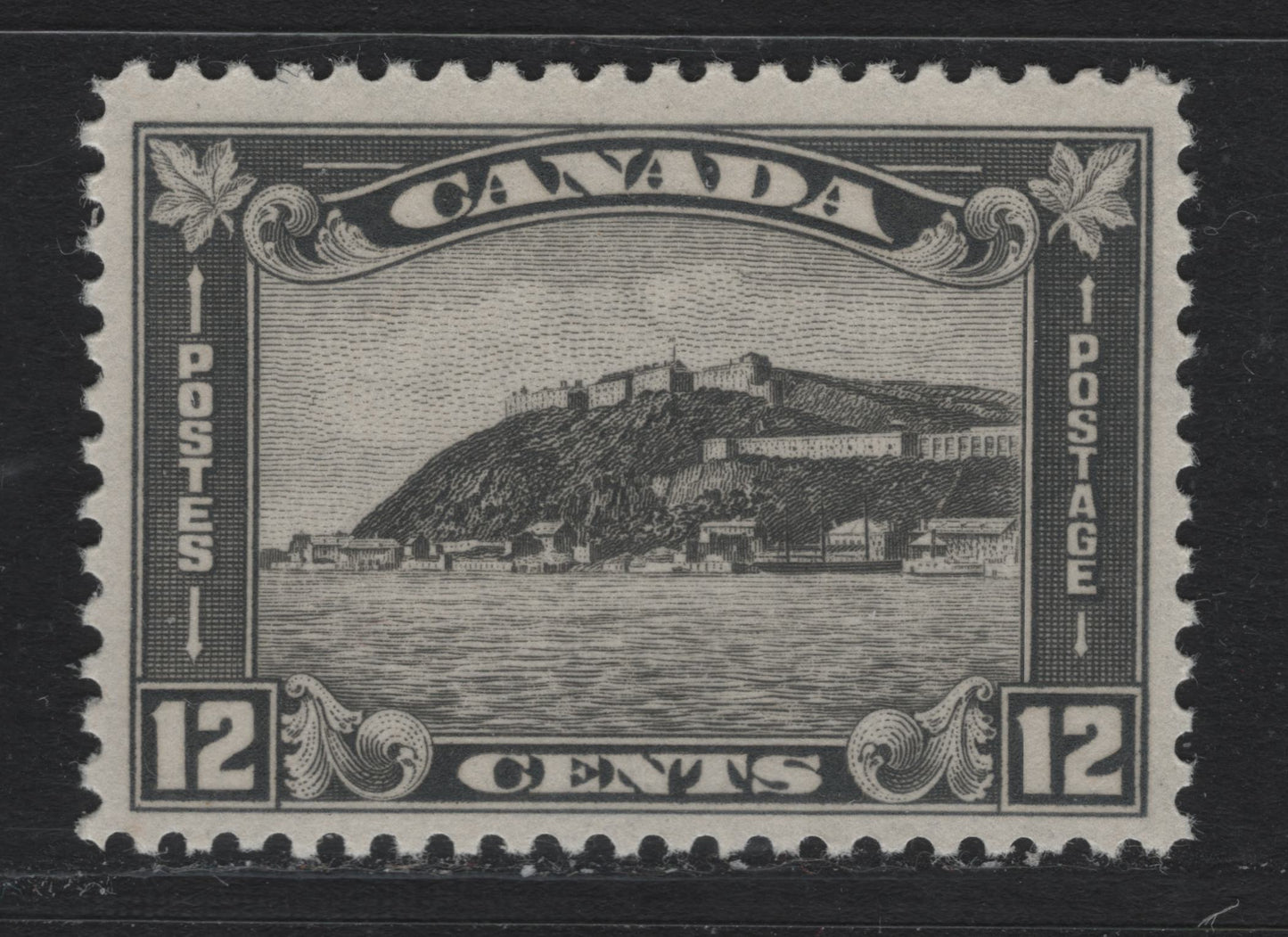 Lot 315 Canada #174 12c Deep Gray , 1930-1931 KGV Arch/Leaf Issue, A VFNH Single, BABN-V Paper, Perf 10.8