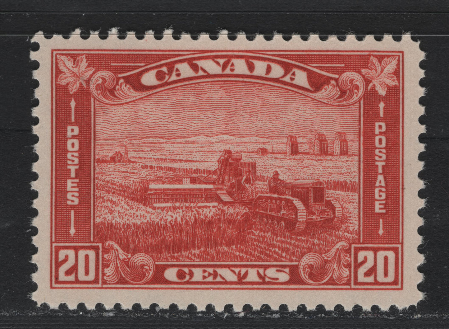 Lot 317 Canada #175 20c Deep Vermillion , 1930-1931 KGV Arch/Leaf Issue, A VFNH Single, BABN-F Paper, Perf 10.75x10.8