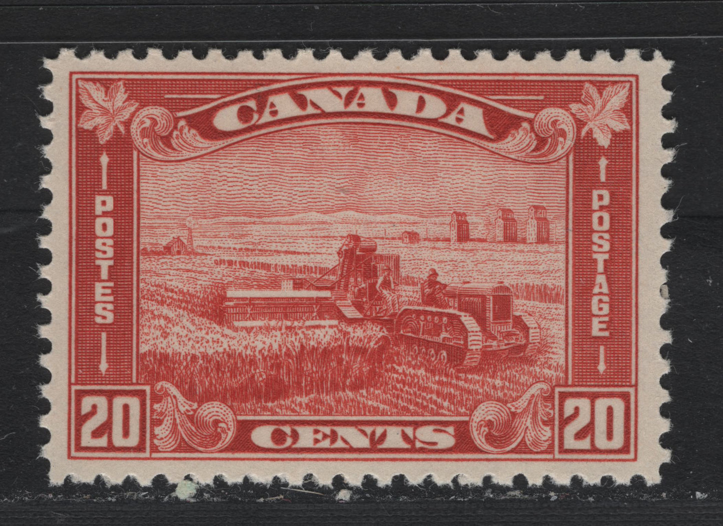 Lot 318 Canada #175 20c Dull Vermillion , 1930-1931 KGV Arch/Leaf Issue, A VFNH Single, BABN-D Paper, Perf 10.75x10.8