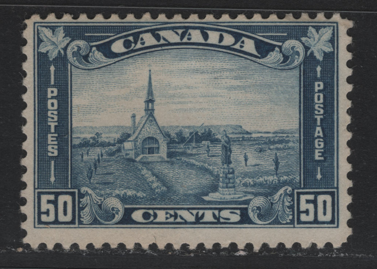 Lot 321 Canada #176 50c Dull Blue , 1930-1931 KGV Arch/Leaf Issue, A FOG Single, BABN-V Paper, Perf 10.9x10.85
