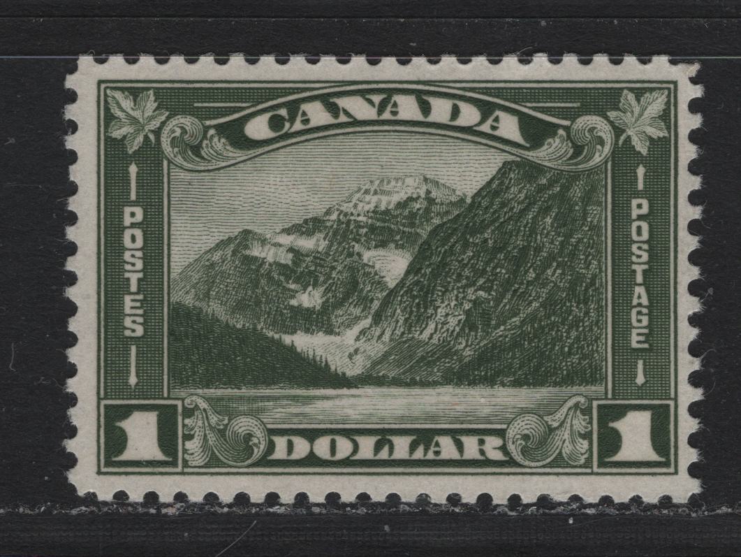 Lot 323 Canada #177 $1 Dull Bronze Green , 1930-1931 KGV Arch/Leaf Issue, A FOG Single, BABN-V Paper, Perf 10.8
