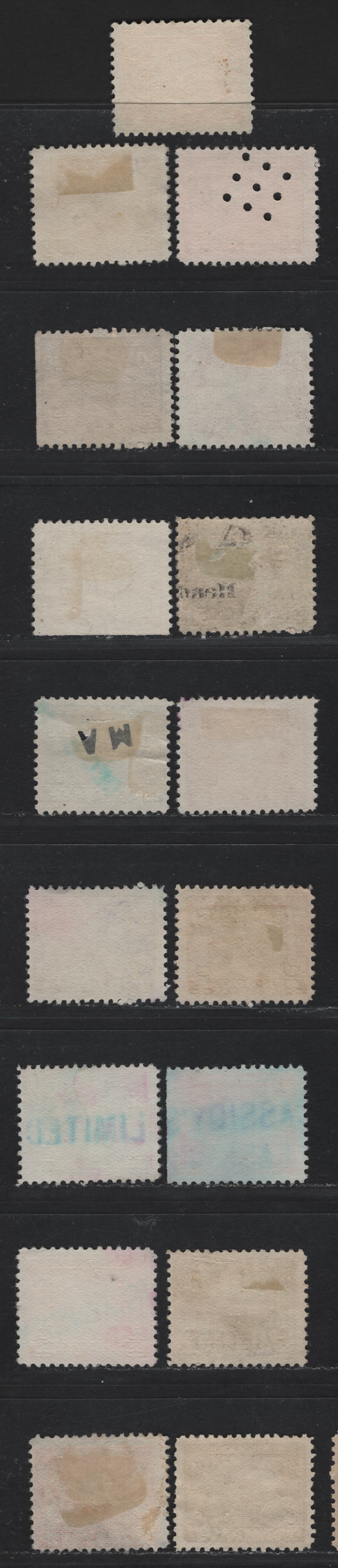 Lot 118 Canada Van Dam#FX1. FX3, FX6-9, FX13-15, FX18-19, FX21FX35 6c - $10 Orange - Orange Yellow, 1915-1923 Excise Tax & Surcharged Issues, 17 Fine/Very Fine Used Singles, Some Extra Shades Of 30c, 40c & $1