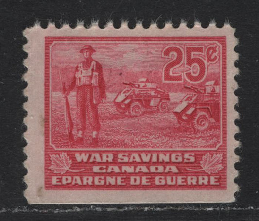 Lot 131 Canada Van Dam#FWS13 25c Carmine Rose, 1940-1941 War Savings Issue, A FOG Single, Soldier Design