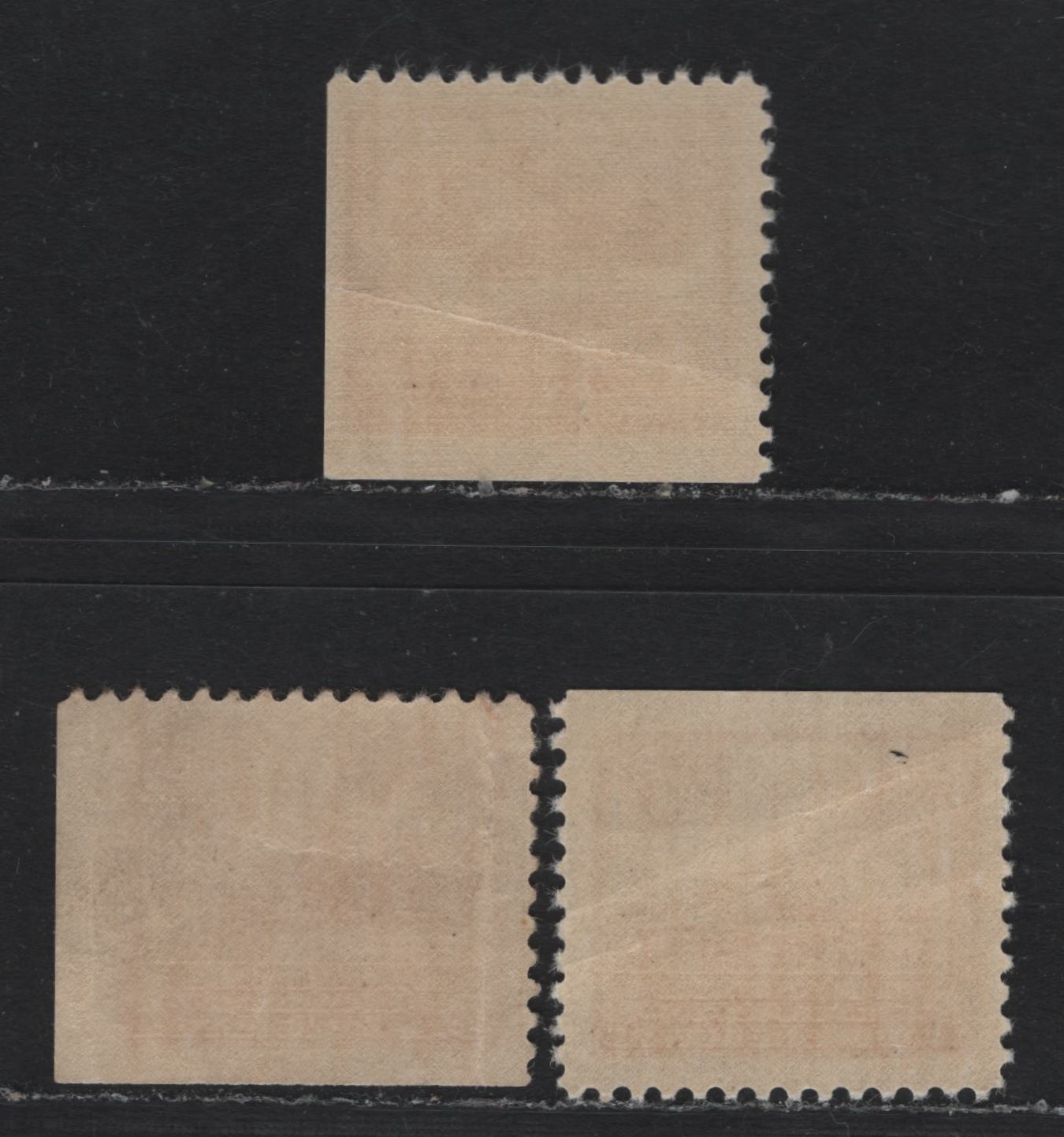 Lot 132 Canada (C) Van Dam#FWS6, FWS9, FWS14 25c Carmine - Carmine Rose, 1940-1941 War Savings Issue, 3 G/VG/FNH Singles, All NH But With Light To Moderate Creases