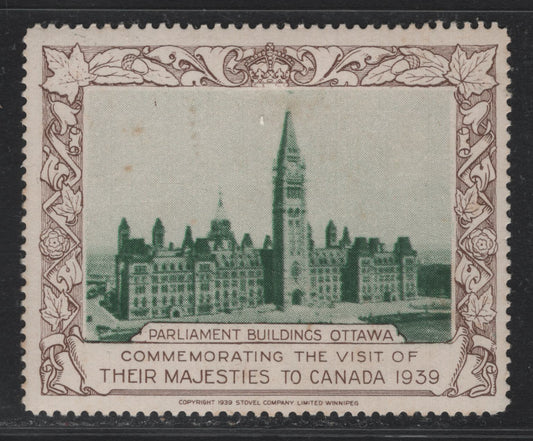 Lot 143 Canada (C) Lafreniere 1939 Royal Visit Stovel Parliament Buildings Label, A VFOG Single