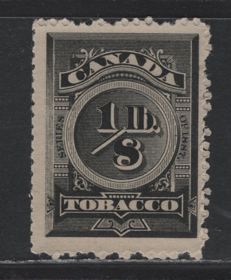 Lot 90 Canada Ryan#RN2 1/8lb Black, 1887 Tobacco Stamp Issue, A Fine Unused Single, No Gum As Issued