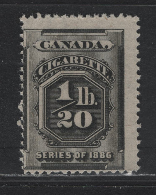 Lot 151 Canada Ryan#RC88a 1/2lb Black, 1886 Cigarette Duty Issue, A Fine Unused Single, Diagonal Stacked Wmk on Laid Paper