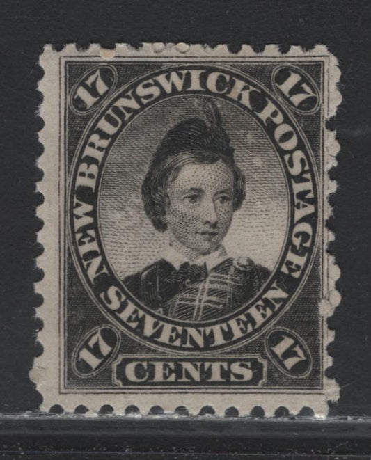Lot 175 New Brunswick (C) #11 17c Black, 1860 Cents Issue, A FOG Single, Cents-K Paper, Perf 11.75