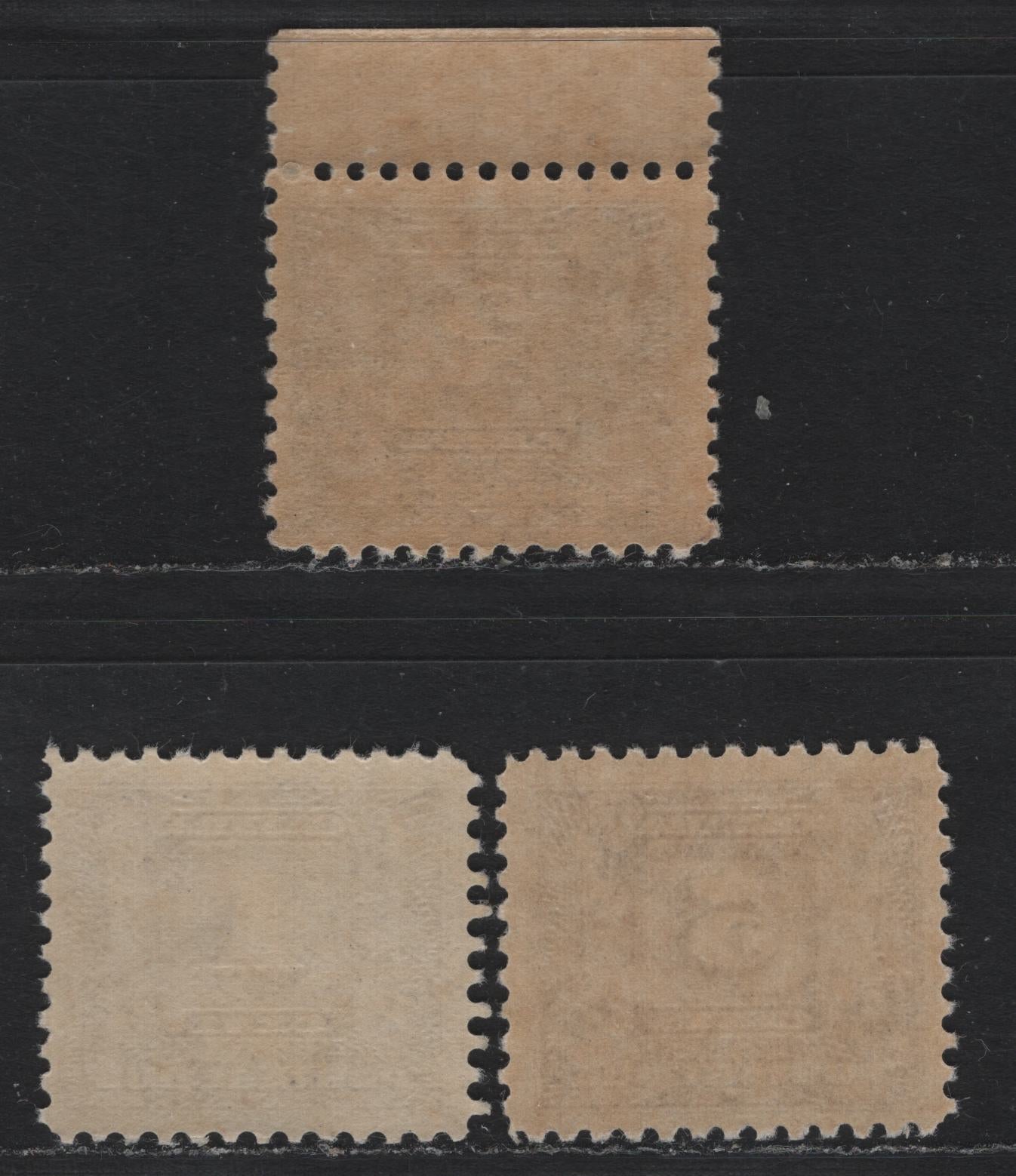 Lot 188 Canada #J6-J7, J9i 1c - 5c Bluish Violet - Reddish Violet, 1930-1932 2nd Postage Dues, 3 FNH Singles, BABN-GG (1c), BABN-FF (2c) & BABN-D (5c) Papers