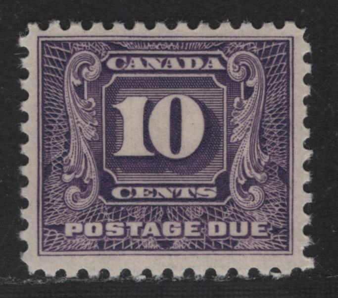 Lot 193 Canada #J10 10c Bluish Violet, 1930-1932 2nd Postage Dues, A VFOG Single, BABN-B Paper, Perf 10.9x10.8