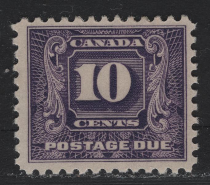 Lot 194 Canada #J10 10c Bluish Violet, 1930-1932 2nd Postage Dues, A FOG Single, BABN-BBB Paper, Perf 10.8