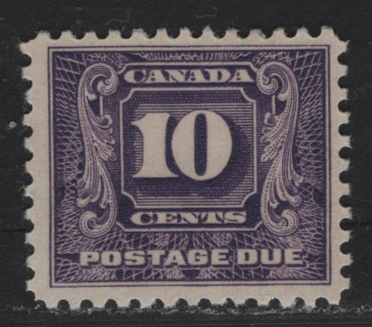 Lot 194 Canada #J10 10c Bluish Violet, 1930-1932 2nd Postage Dues, A FOG Single, BABN-BBB Paper, Perf 10.8