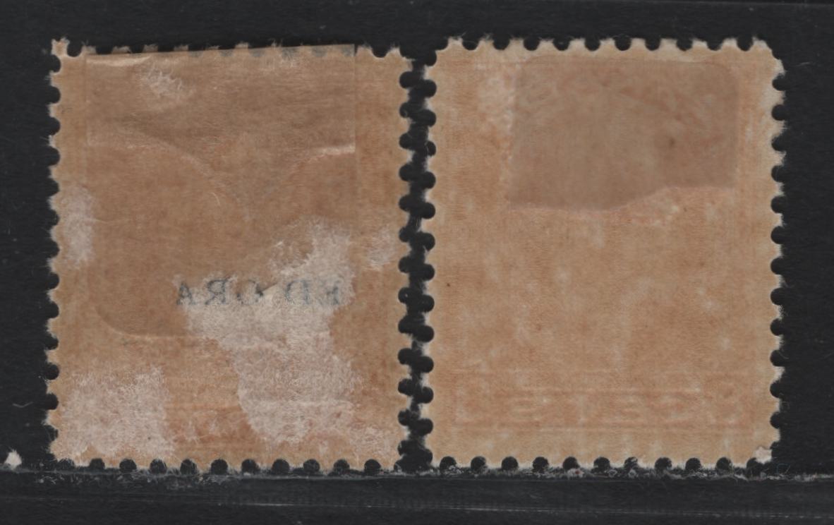 Lot 206 Canada #200 8c Deep Orange, 1932 KGV Medallion Issue, 2 FOG Singles, BABN-VV Paper, Perfs 10.9 & 10.8