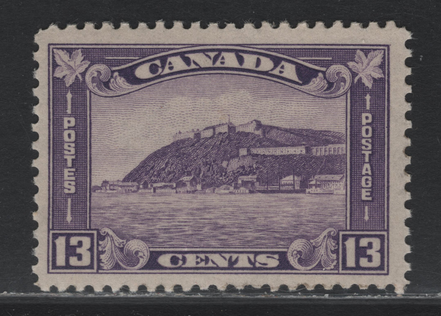 Lot 213 Canada (C) #201i 13c Rosy Milky Purple, 1932 KGV Medallion Issue, A FOG Single, BABN-VV Paper, Perf 10.75x10.85, Jumbo Margins.